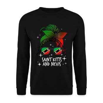 Saint Kitts and Nevis - Unisex Sweatshirt - black - Front - Alina (178cm) & Michal (187cm)