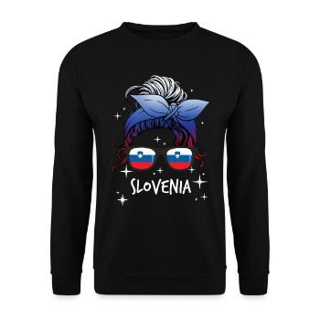 Slovenia - Unisex Sweatshirt - black - Front - Alina (178cm) & Michal (187cm)