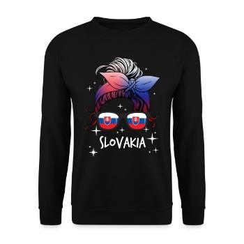 Slovakia - Unisex Sweatshirt - black - Front - Alina (178cm) & Michal (187cm)