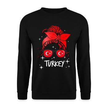 Türkei - Unisex Pullover - Schwarz - Vorne - Alina (178cm) & Michal (187cm)
