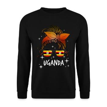 Uganda - Unisex Sweatshirt - black - Front - Alina (178cm) & Michal (187cm)