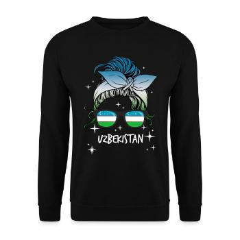 Ouzbékistan - Sweat-shirt Unisexe - noir - Devant - Alina (178cm) & Michal (187cm)