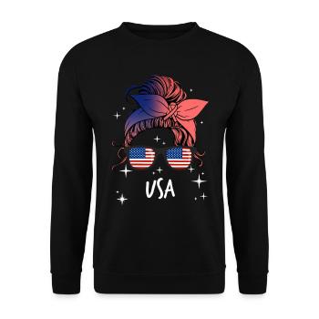 Amérique du Nord - Sweat-shirt Unisexe - noir - Devant - Alina (178cm) & Michal (187cm)
