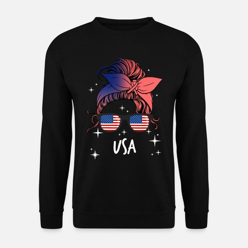 USA - Unisex Pullover - Schwarz