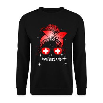 Switzerland - Unisex Sweatshirt - black - Front - Alina (178cm) & Michal (187cm)