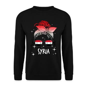 Syria - Unisex Sweatshirt - black - Front - Alina (178cm) & Michal (187cm)