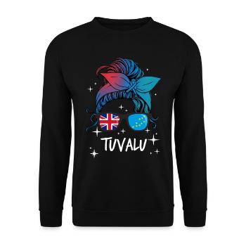 Tuvalu - Sweat-shirt Unisexe - noir - Devant - Alina (178cm) & Michal (187cm)