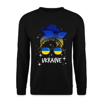 Ukraine - Unisex Pullover - Schwarz - Vorne - Alina (178cm) & Michal (187cm)