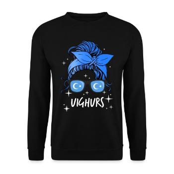 Ouïghours - Sweat-shirt Unisexe - noir - Devant - Alina (178cm) & Michal (187cm)