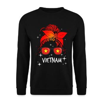 Vietnam - Unisex Sweatshirt - black - Front - Alina (178cm) & Michal (187cm)