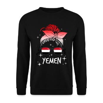 Jemen - Unisex Pullover - Schwarz - Vorne - Alina (178cm) & Michal (187cm)