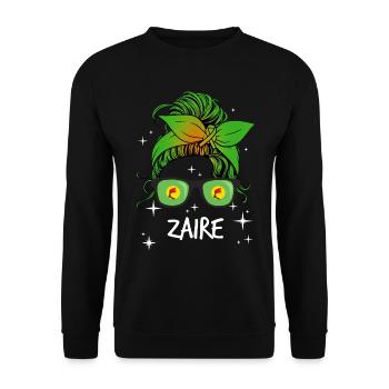 Zaïre - Sweat-shirt Unisexe - noir - Devant - Alina (178cm) & Michal (187cm)