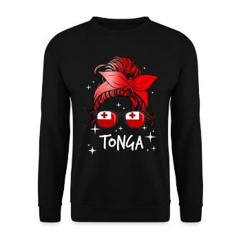 Tonga - Sweat-shirt Unisexe - noir - Devant - Alina (178cm) & Michal (187cm)
