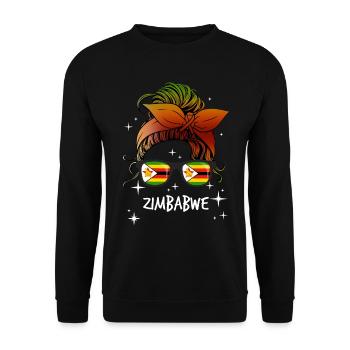 Zimbabwe - Unisex Sweatshirt - black - Front - Alina (178cm) & Michal (187cm)