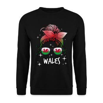 Wales - Unisex Sweatshirt - black - Front - Alina (178cm) & Michal (187cm)
