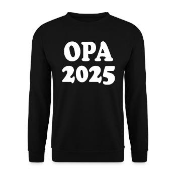 Opa 2025 - Unisex Pullover - Schwarz - Vorne - Alina (178cm) & Michal (187cm)