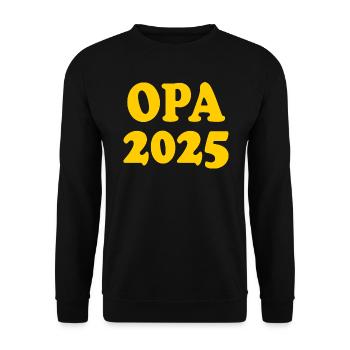 Opa 2025 - Unisex Pullover - Schwarz - Vorne - Alina (178cm) & Michal (187cm)