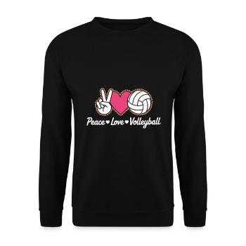 Peace Love Volleyball Volleyball Player - Unisex Sweatshirt - black - Front - Alina (178cm) & Michal (187cm)