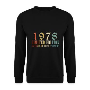 45th Birthday Vintage 1978 Vintage 1978 - Unisex Sweatshirt - black - Front - Alina (178cm) & Michal (187cm)