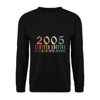 18. Geburtstag Jahrgang 2005 Vintage 2005 - Unisex Pullover - Schwarz - Vorne - Alina (178cm) & Michal (187cm)