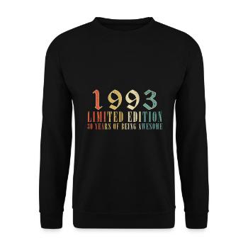 30th Birthday Vintage 1993 Vintage 1993 - Unisex Sweatshirt - black - Front - Alina (178cm) & Michal (187cm)