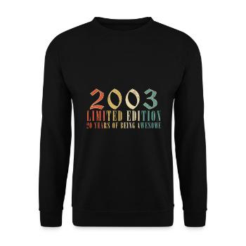 20th Birthday Vintage 2003 Vintage 2003 - Unisex Sweatshirt - black - Front - Alina (178cm) & Michal (187cm)