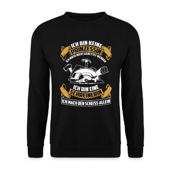 HM - no Princess - Unisex Sweatshirt - black - Front - Alina (178cm) & Michal (187cm)