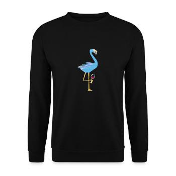 Funny Flamingo Wine Lover Shirt - Gift - Unisex Sweatshirt - black - Front - Alina (178cm) & Michal (187cm)