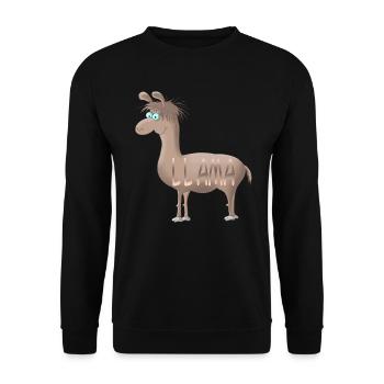Llama - Unisex Pullover - Schwarz - Vorne - Alina (178cm) & Michal (187cm)