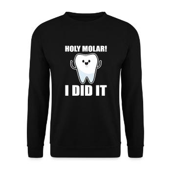 Holy Molar! I did it - Dental school - Dentist - Unisex Sweatshirt - black - Front - Alina (178cm) & Michal (187cm)