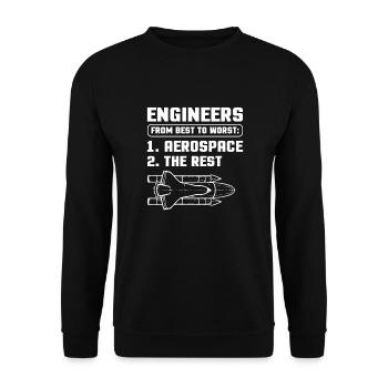 Ingénieur aérospatial - Sweat-shirt Unisexe - noir - Devant - Alina (178cm) & Michal (187cm)