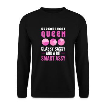 Spreadsheet Queen Classy Sassy Smart Assy Actuary - Unisex Sweatshirt - black - Front - Alina (178cm) & Michal (187cm)