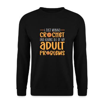 Je veux juste crocheter. Crochet - Sweat-shirt Unisexe - noir - Devant - Alina (178cm) & Michal (187cm)