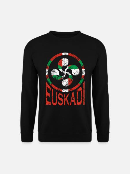 Flagge von Euskadi. Lauburu Baskenland. Ikurriña - Unisex Pullover - Schwarz