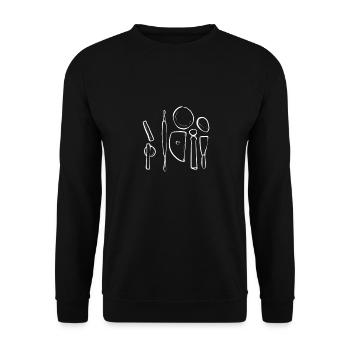 Make pottery. For potters, potters and ceramists - Unisex Sweatshirt - black - Front - Alina (178cm) & Michal (187cm)