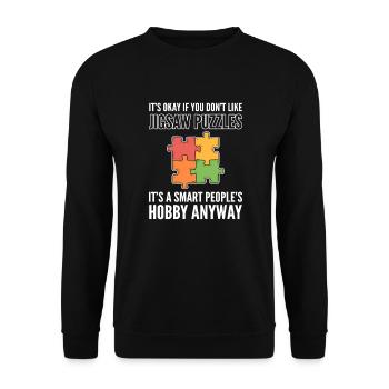 Puzzle Game For Puzzle Fans Jigsaw Puzzle - Unisex Sweatshirt - black - Front - Alina (178cm) & Michal (187cm)