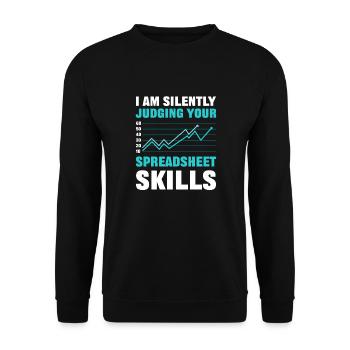 Évaluation silencieuse de votre - Sweat-shirt Unisexe - noir - Devant - Alina (178cm) & Michal (187cm)