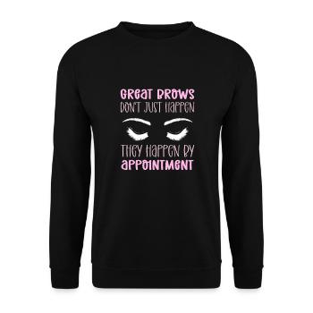 Eyebrows pass by appointment. - Unisex Sweatshirt - black - Front - Alina (178cm) & Michal (187cm)