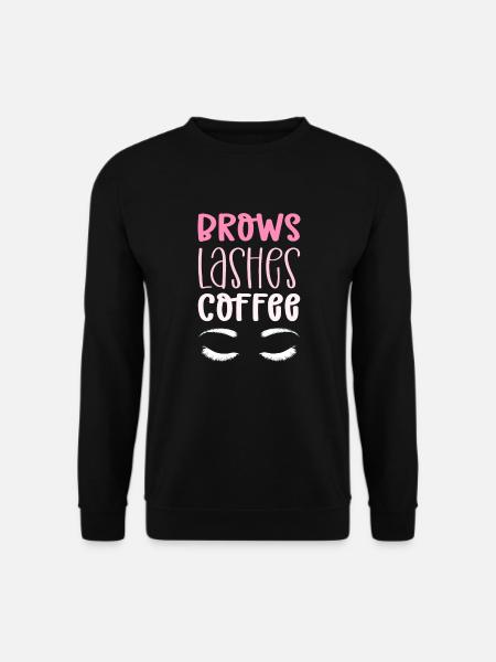 Augenbrauen Wimpern Kaffee. Microblading - Unisex Pullover - Schwarz