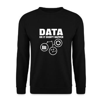 Daten Oder Es Ist Nicht Passiert. Datenanalyse - Unisex Pullover - Schwarz - Vorne - Alina (178cm) & Michal (187cm)