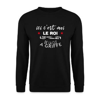 c'est moi le ROI de la clé à griffe - Sweat-shirt Unisexe - noir - Devant - Alina (178cm) & Michal (187cm)