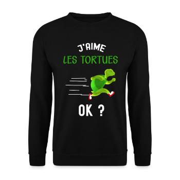 Tortue Animal De Compagnie Humour Drôle - Sweat-shirt Unisexe - noir - Devant - Alina (178cm) & Michal (187cm)