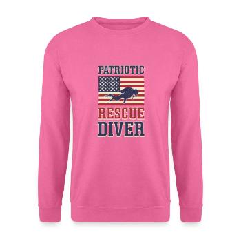 Plongeur de sauvetage patriotique. Plongée de sauvetage - Sweat-shirt Unisexe - rose - Devant