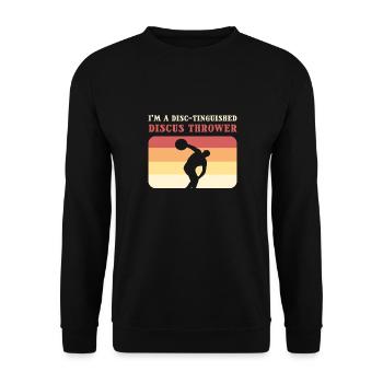 Je suis un passionné de lancer de disque. - Sweat-shirt Unisexe - noir - Devant - Alina (178cm) & Michal (187cm)