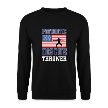 Patriotic discus thrower Usa Discus Thrower. - Unisex Sweatshirt - black - Front - Alina (178cm) & Michal (187cm)