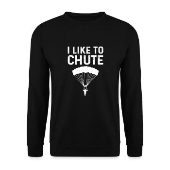 I like skydiving. Skydiving. - Unisex Sweatshirt - black - Front - Alina (178cm) & Michal (187cm)