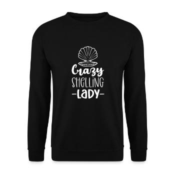Crazy shell seeker. Beachcombing - Unisex Sweatshirt - black - Front - Alina (178cm) & Michal (187cm)