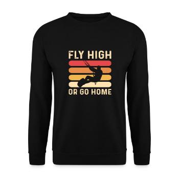 Volez haut ou rentrez chez vous. Kitesurf - Sweat-shirt Unisexe - noir - Devant - Alina (178cm) & Michal (187cm)