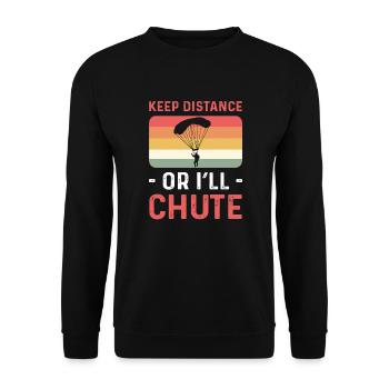 Keep your distance Or I jump off! - Unisex Sweatshirt - black - Front - Alina (178cm) & Michal (187cm)