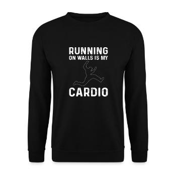 Running on walls is my cardio. Course - Unisex Sweatshirt - black - Front - Alina (178cm) & Michal (187cm)